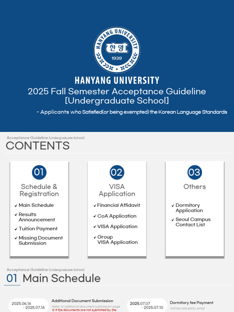 2025 Fall Semester Acceptance Guide | PDF | Travel Visa | Tuition Payments
