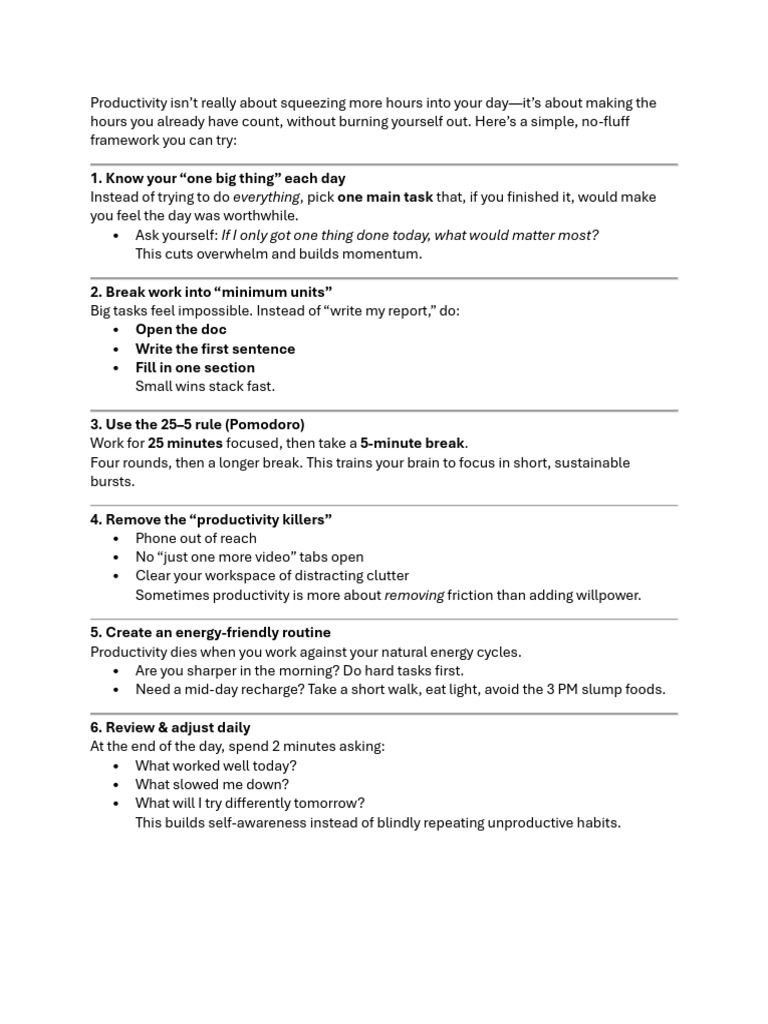 Productivity | PDF
