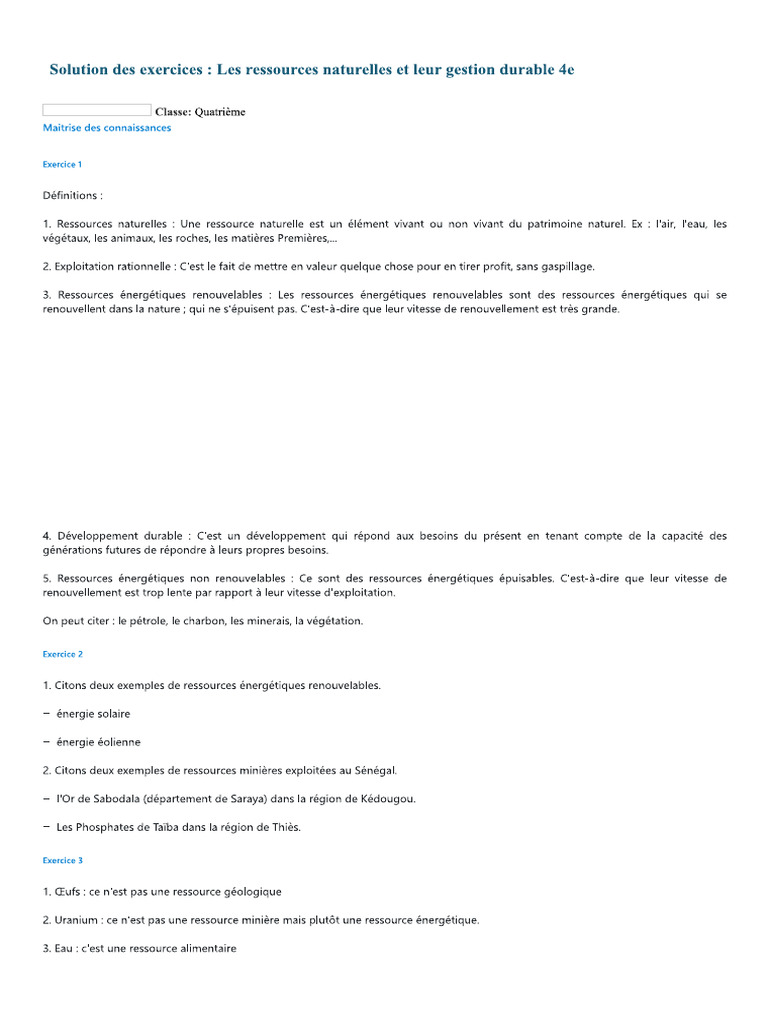 Gestion durable des ressources naturelles | PDF