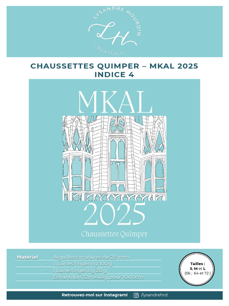 Chaussettes Quimper : MKAL 2025 Guide Tricot | PDF | Tricot | Couture