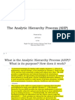 The Analytic Hierarchy Process (AHP)