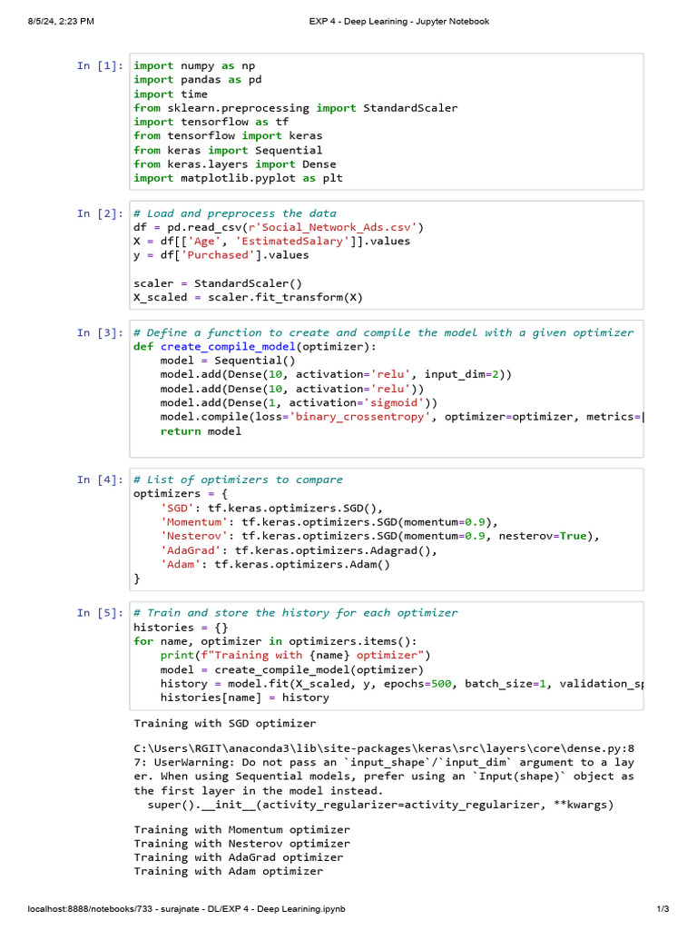Comparing Deep Learning Optimizers | PDF | Computer Programming | Learning