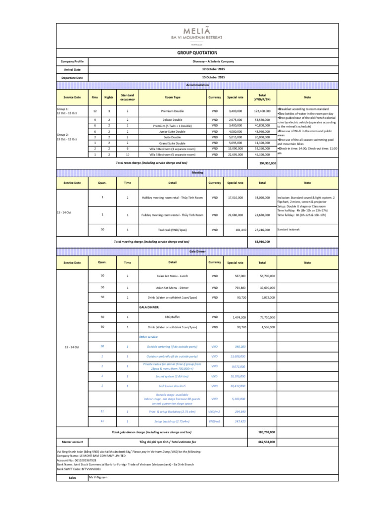 Diversey Vietnam Group Quotation | PDF | Vietnam | Economy Of Asia