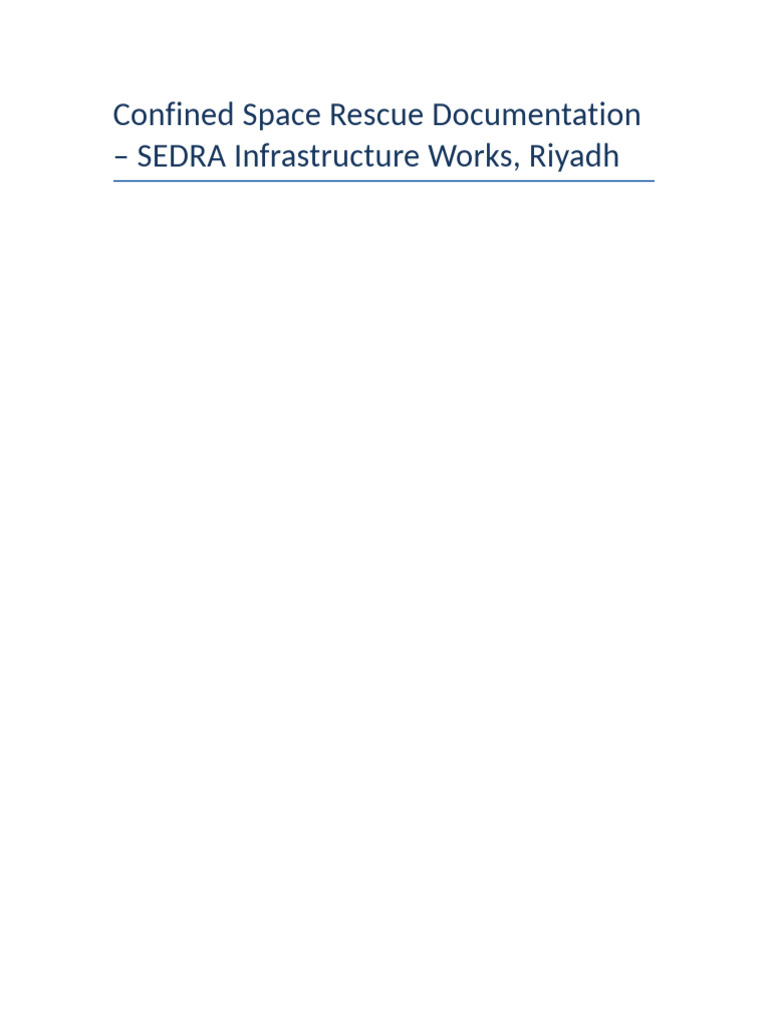 Confined Space Rescue Report Template | PDF