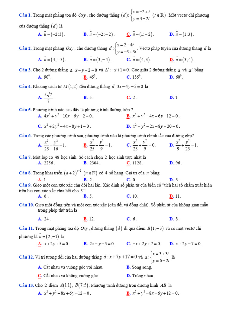 Dap An 50 Cau Trac Nghiem | PDF