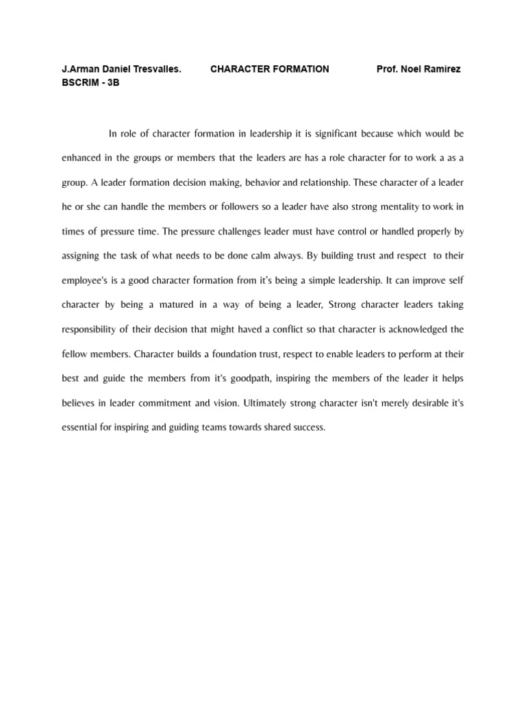 Character Formation in Leadership | PDF