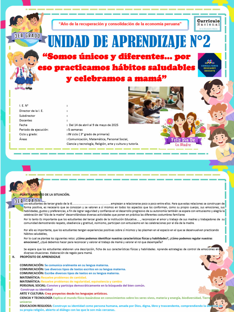 3ro Unidad de Aprendizaje N°2 | PDF | Aprendizaje | Las emociones