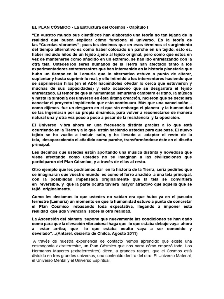 El Paln Cósmico Cap 1 - Estructura Del Cósmos | PDF | Mente | Alma