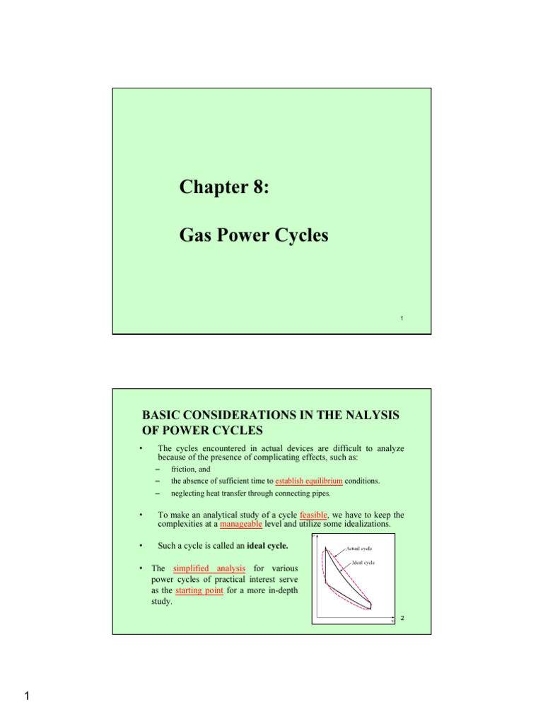 Gas Power Cycle Analysis Techniques | PDF