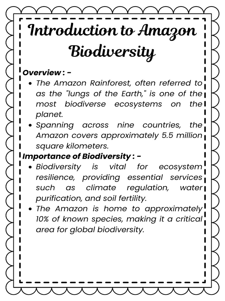Amazon Rainforest Biodiversity Overview | PDF | Biodiversity | Amazon ...