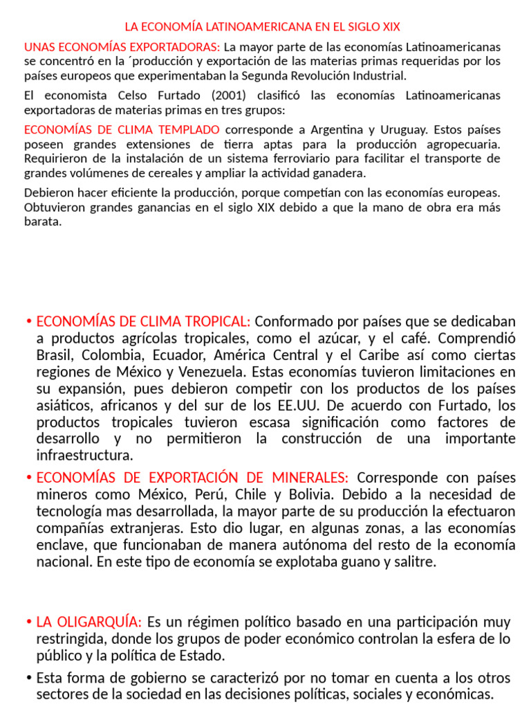 Economía Latinoamericana del Siglo XIX | PDF | America latina | Economias