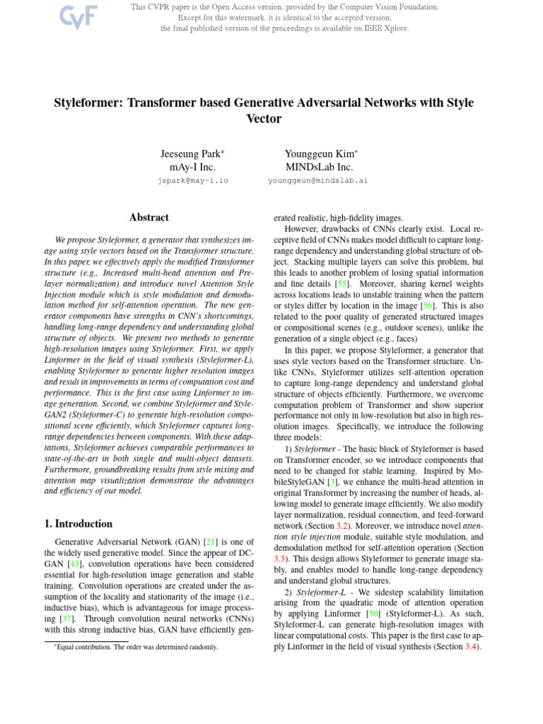 Styleformer Transformer Based Generative Adversarial Networks With ...