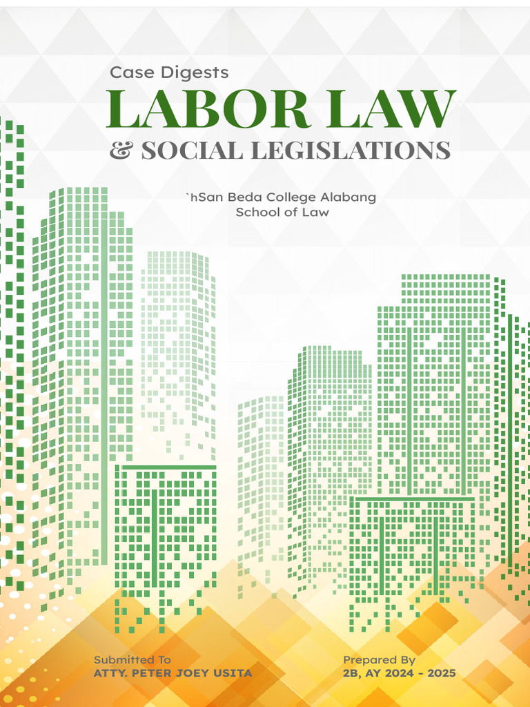 Labor Law Case Digests 2024-2025 | PDF | Employment | United States ...