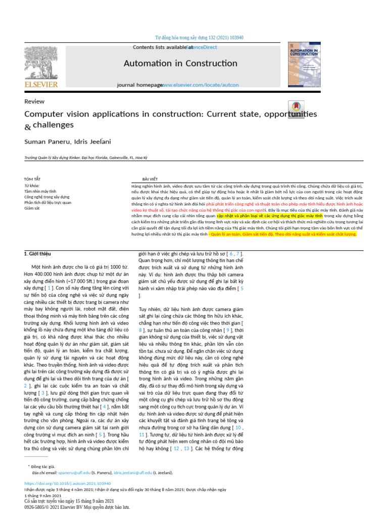 02 Computer Vision On Construction Dich | PDF