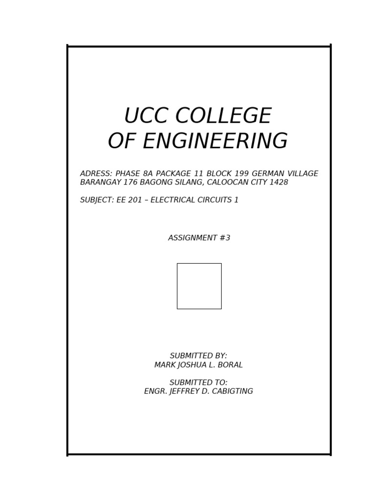 Electrical Circuits 1 Assignment Submission | PDF