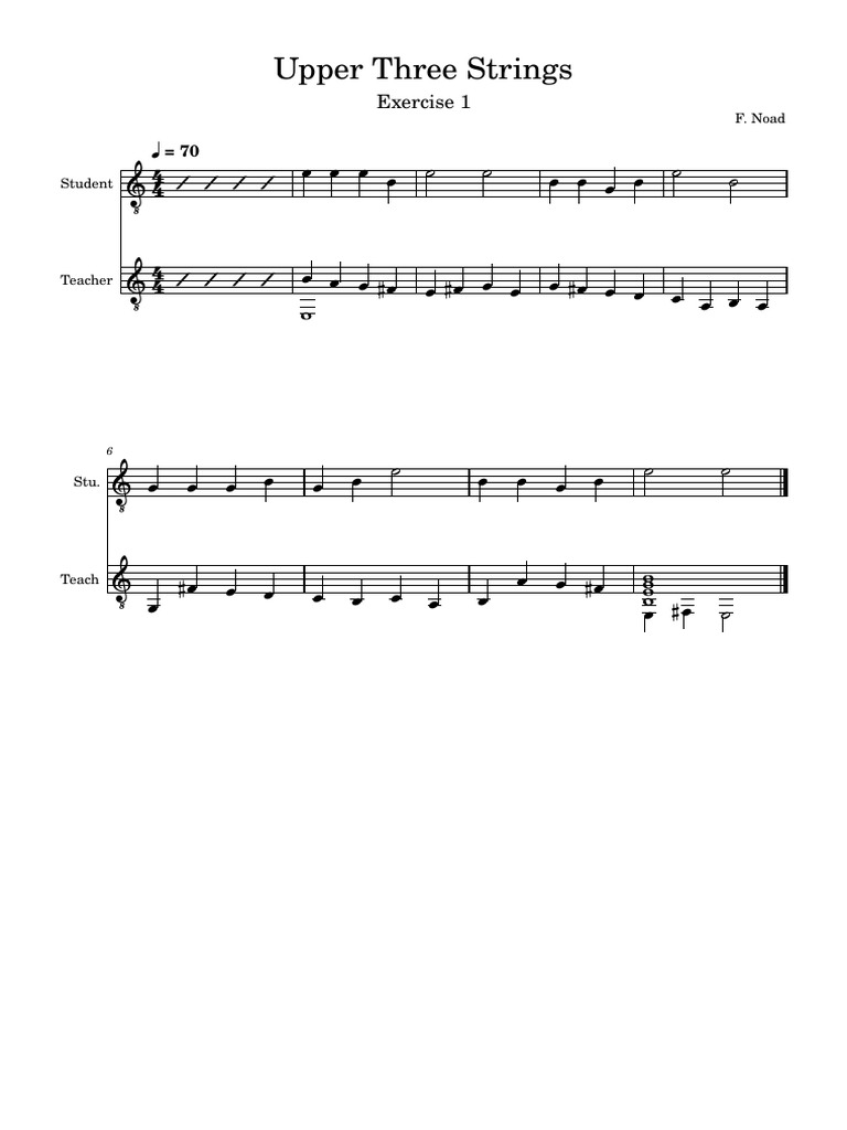 Upper Three Strings Exercise Guide | PDF