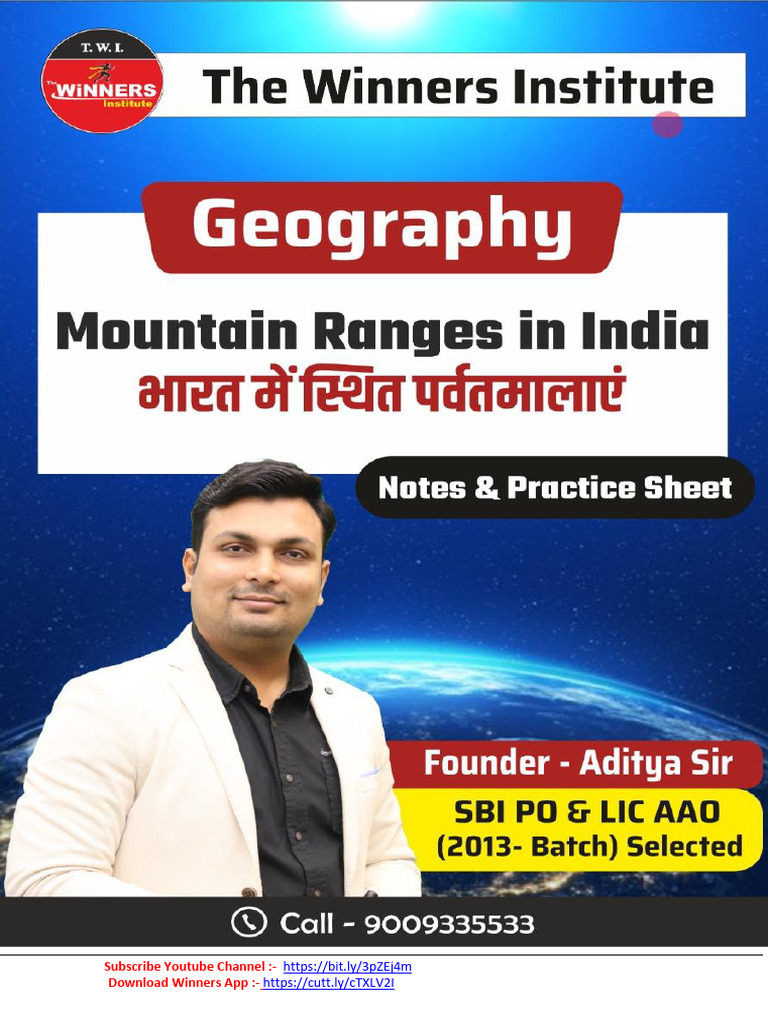 Major Mountain Ranges in India | PDF | Himalayas | Mountains