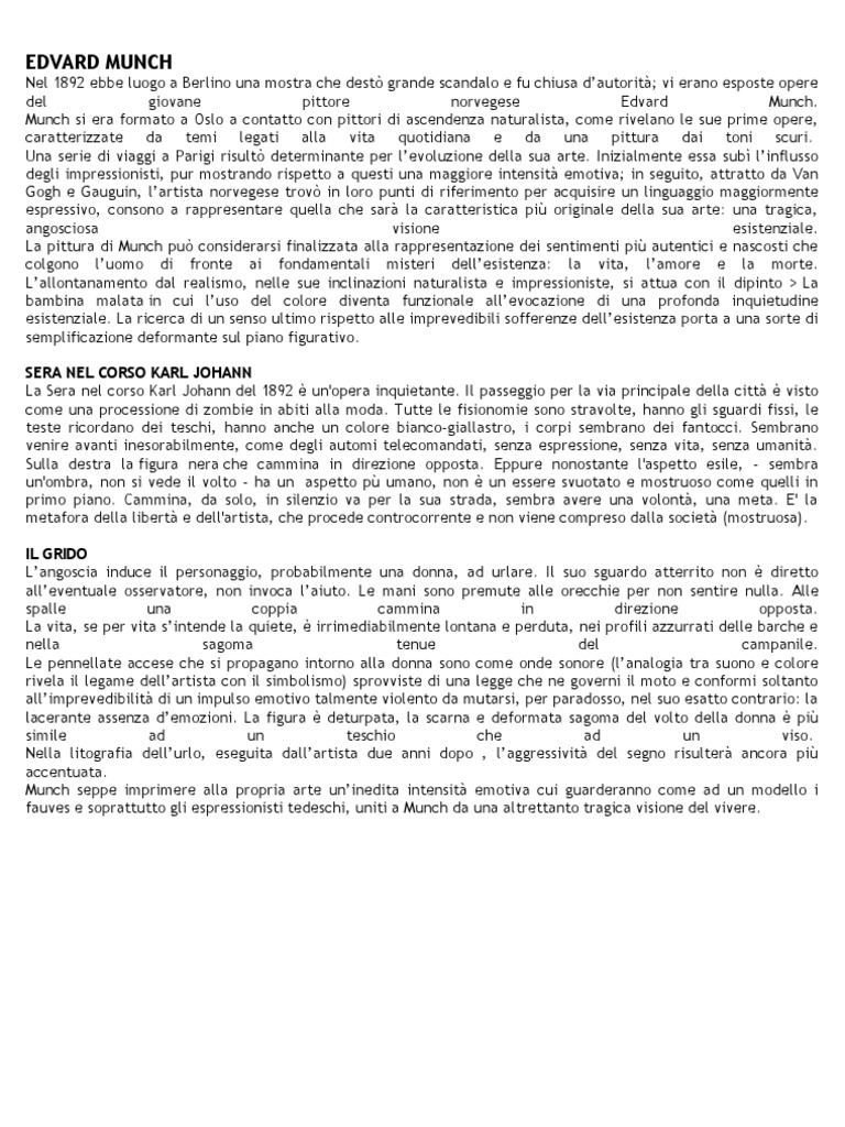 Edvard Munch Sera Nel Corso Karl Johann