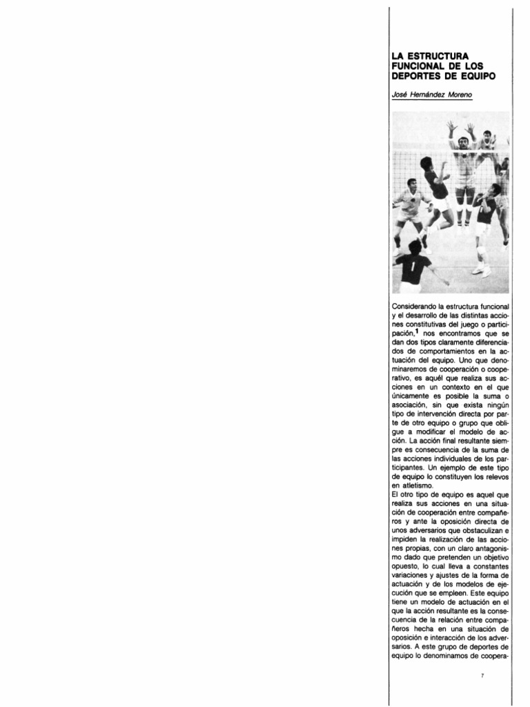 U1 Paper La Estructura Funcional de Los Deportes de Equipo | PDF ...