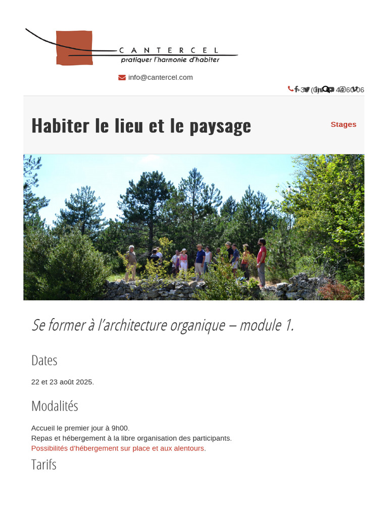 Formation en architecture organique 2025 | PDF | Paysage | Architecte