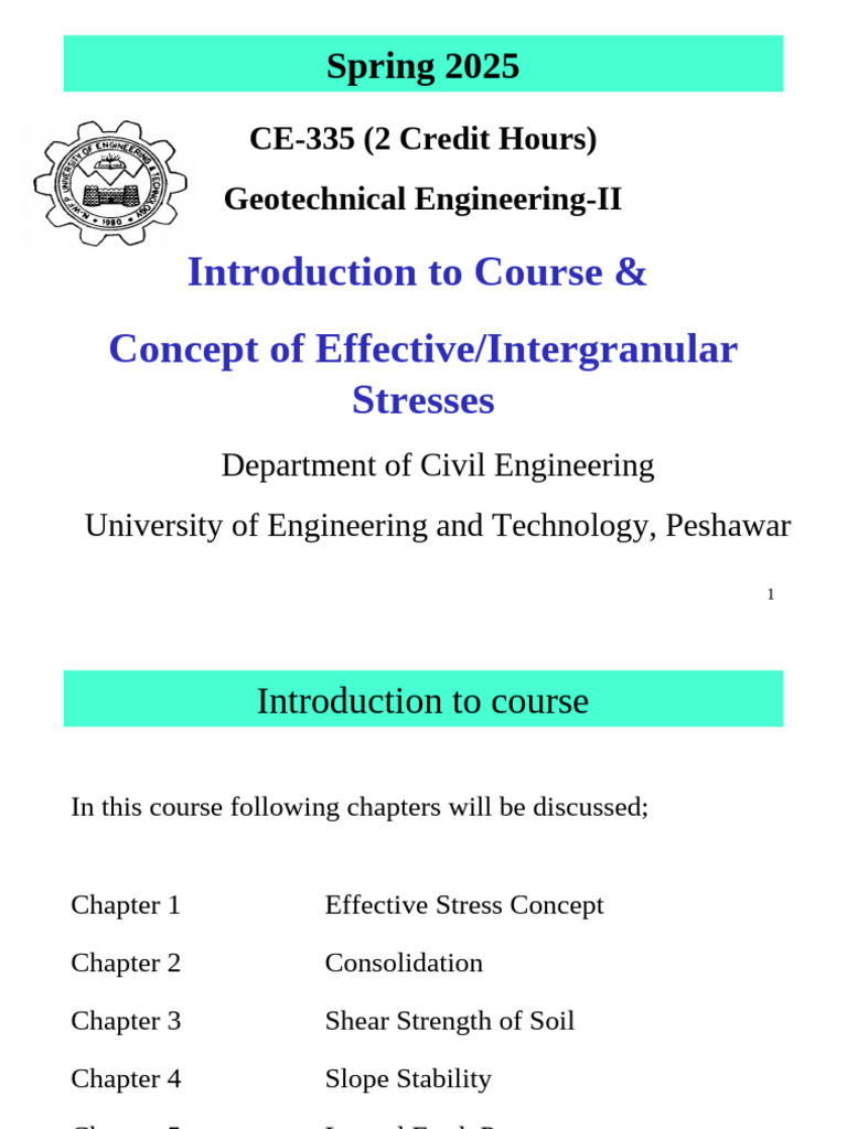Geotechnical Engineering II Course Overview | PDF | Soil Mechanics ...