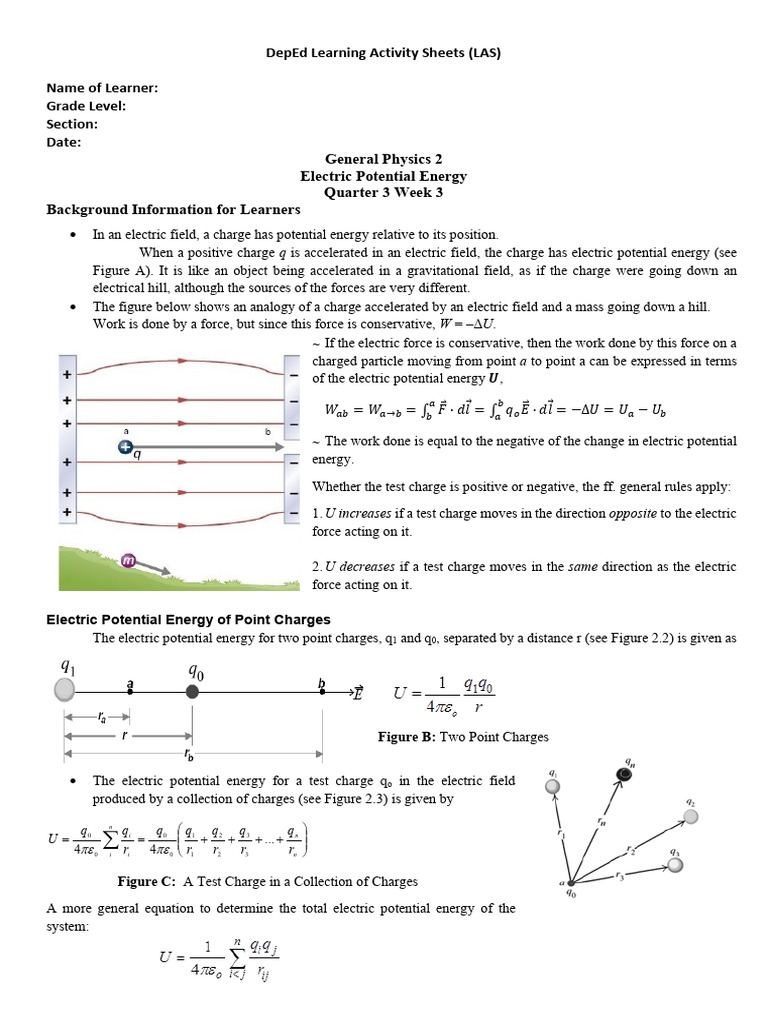 Electric Potential Energy in Physics | PDF | Potential Energy ...