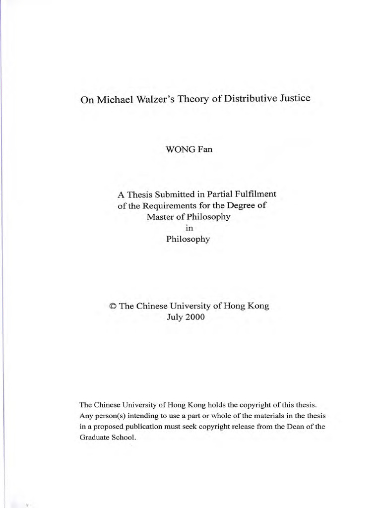 Walzer's Distributive Justice Theory Analysis | PDF | Justice | Crime ...