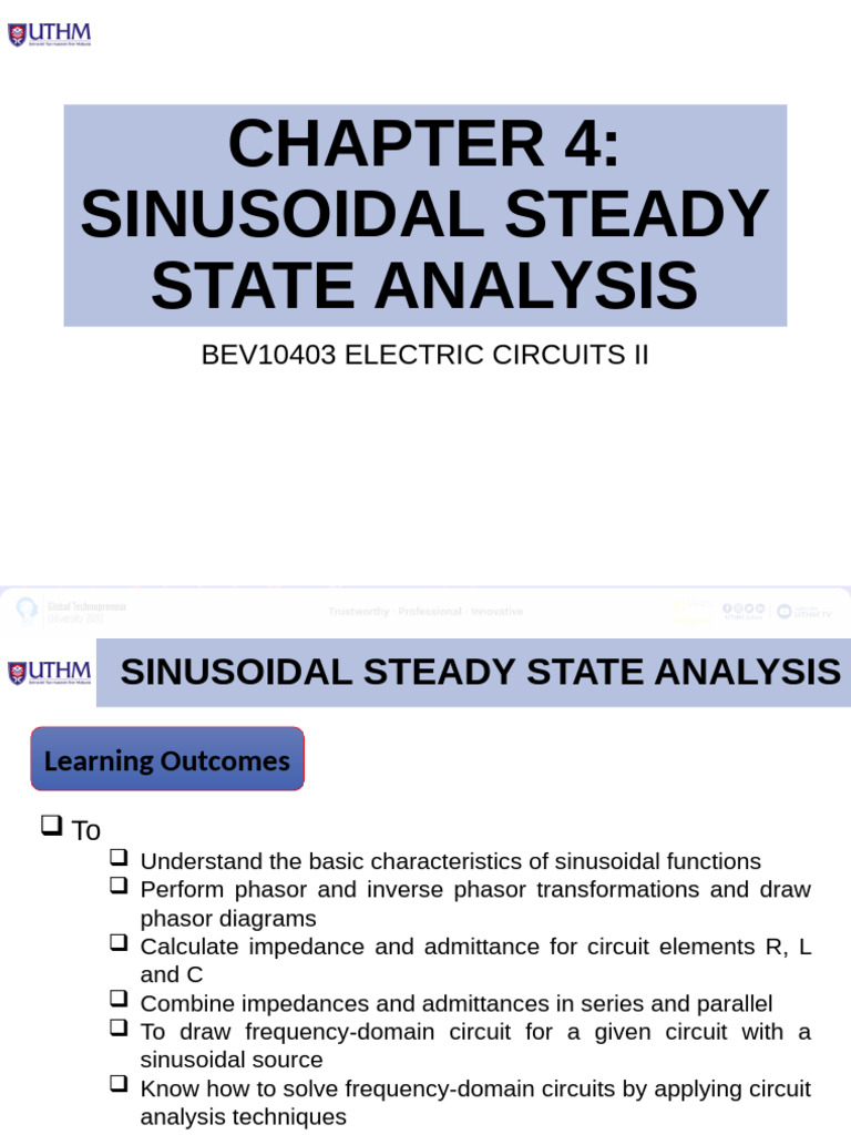 Sinusoidal Steady State Circuit Analysis | PDF | Electrical Impedance ...