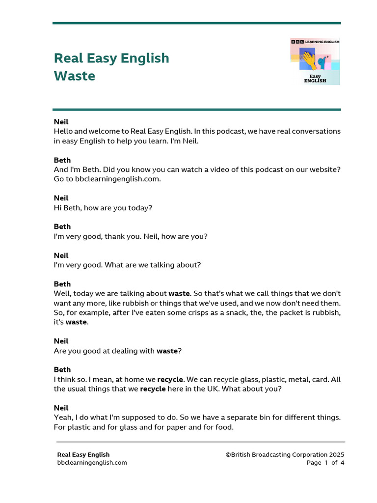 Waste Management in Everyday Life | PDF | Waste