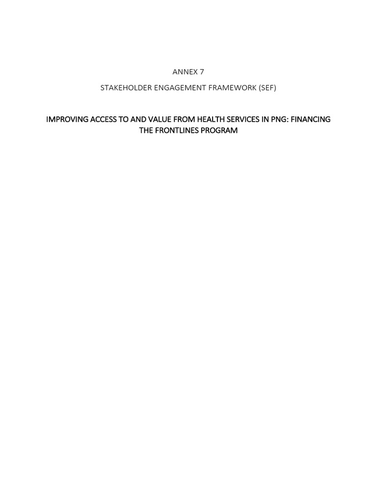 Stakeholder Engagement Framework for PNG | PDF | Social Exclusion ...