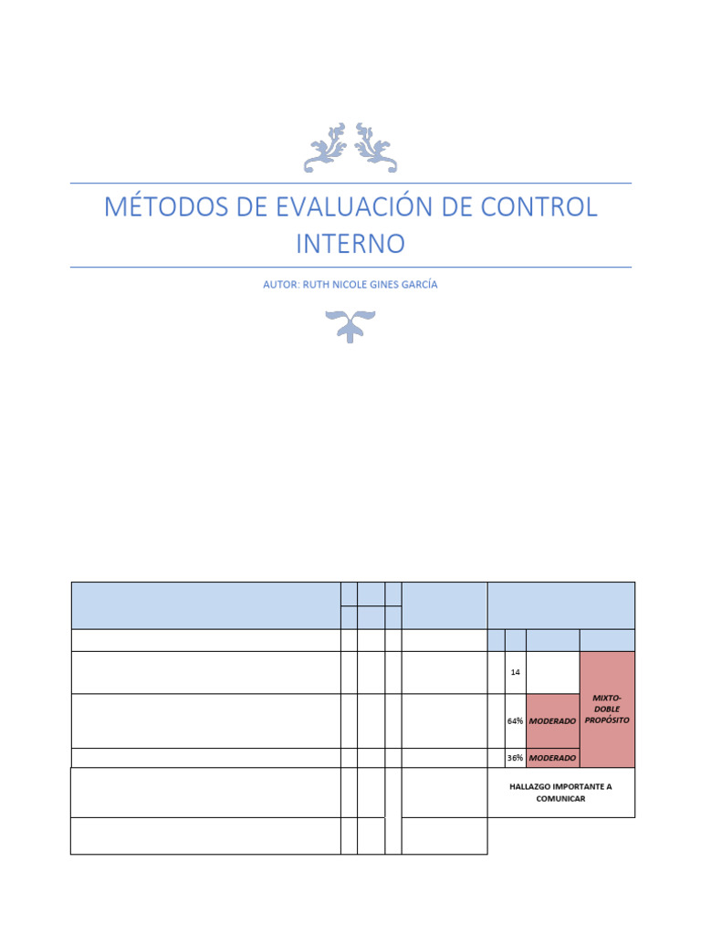 Evaluación de Control Interno en Reales Tamarindos | PDF | Presupuesto ...