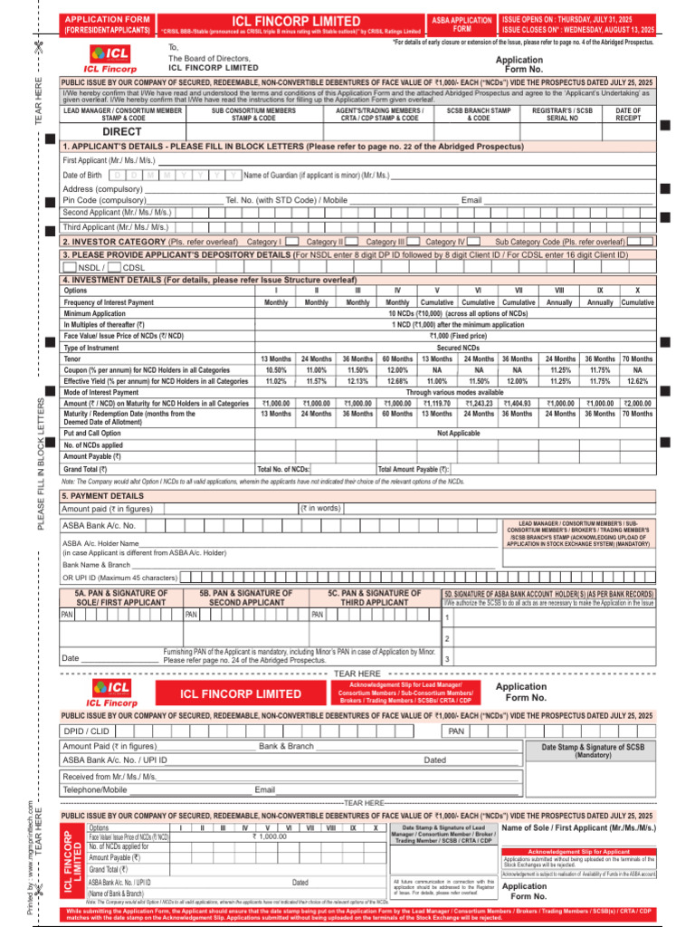 Application Form 31003657 | PDF | Partnership | Debenture
