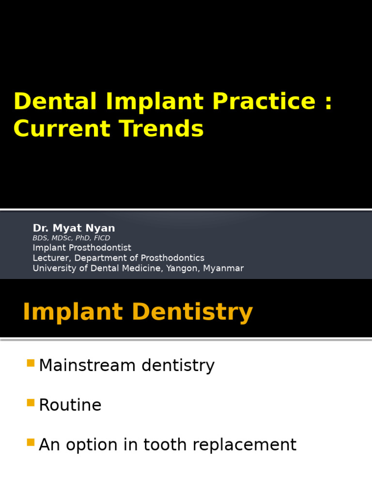 Trends in Implant Dentistry Education | PDF | Dental Implant ...