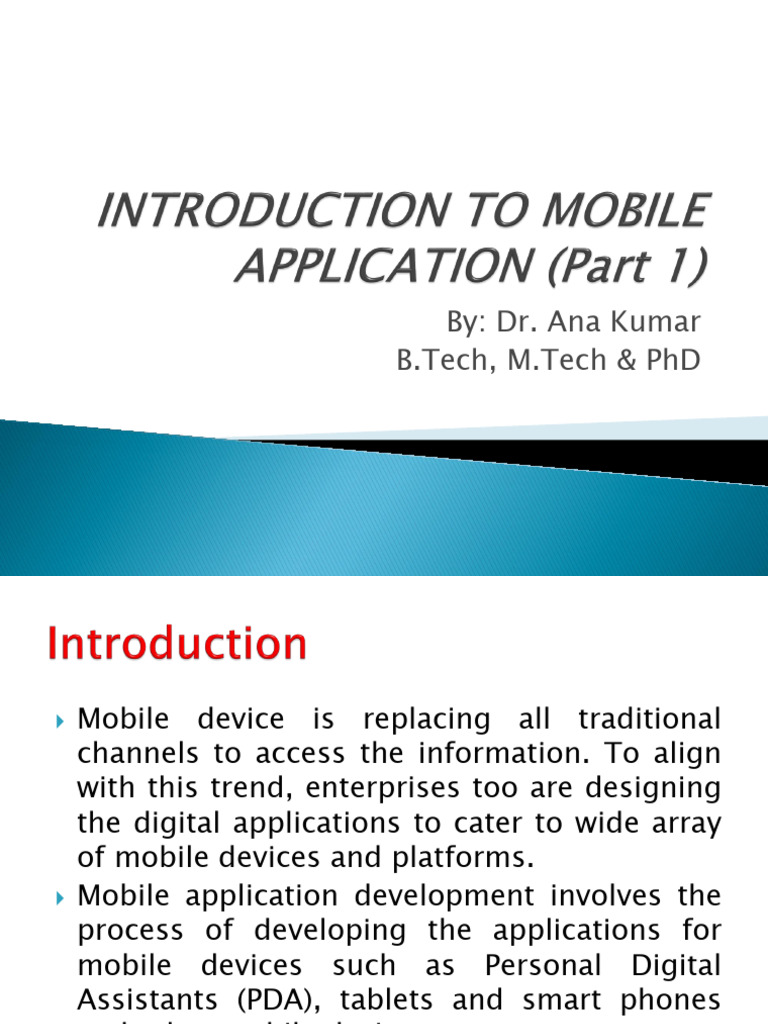 Introduction to Mobile Applications | PDF | Mobile App | Smartphone