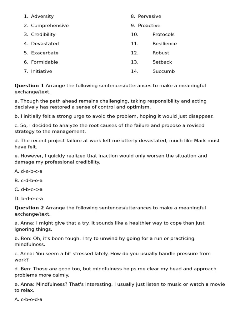 Strategies for Overcoming Adversity | PDF | Psychological Resilience | Behavioural Sciences