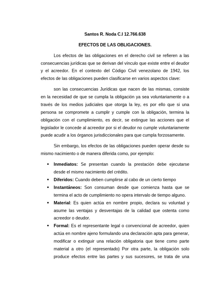 Efectos y Cumplimiento de Obligaciones | PDF | Daños y perjuicios | Pagos