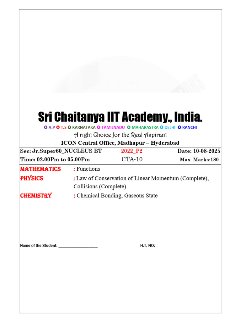 JEE Advanced 2022 Mathematics Physics Chemistry Exam Paper | PDF ...