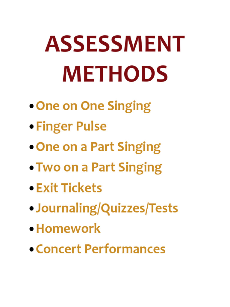 Singing Assessment Methods Overview | PDF