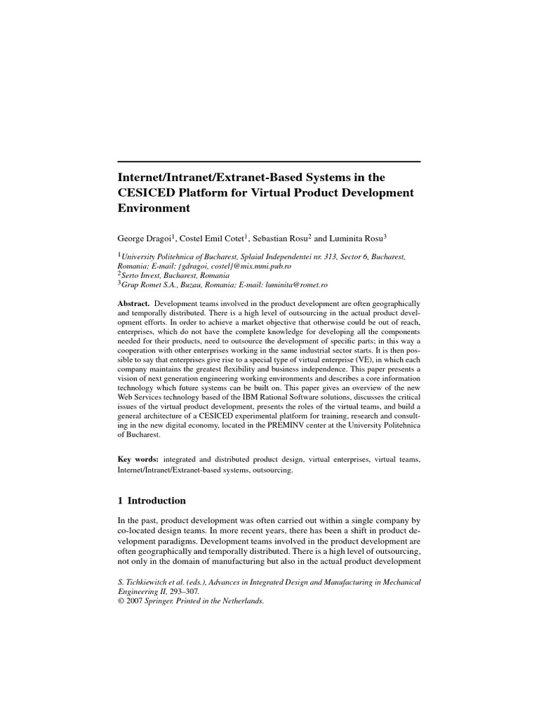 Virtual Product Development Systems | PDF | Outsourcing | Information