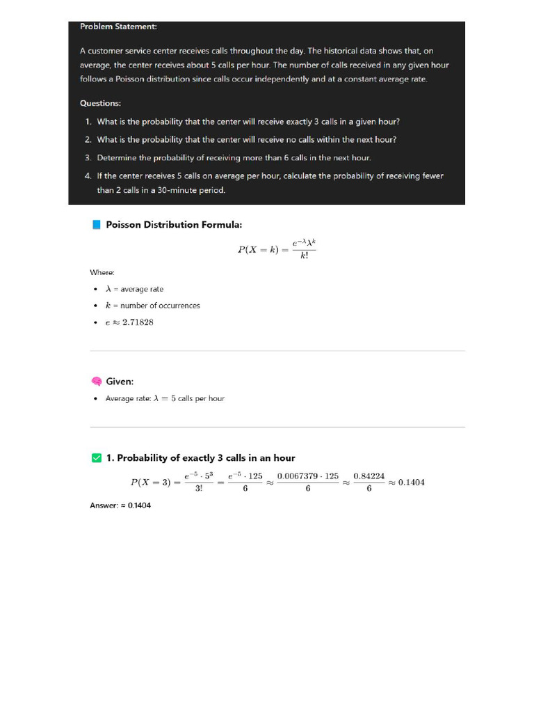 Problem Statement On Poisson Probability Distribution - GG | PDF
