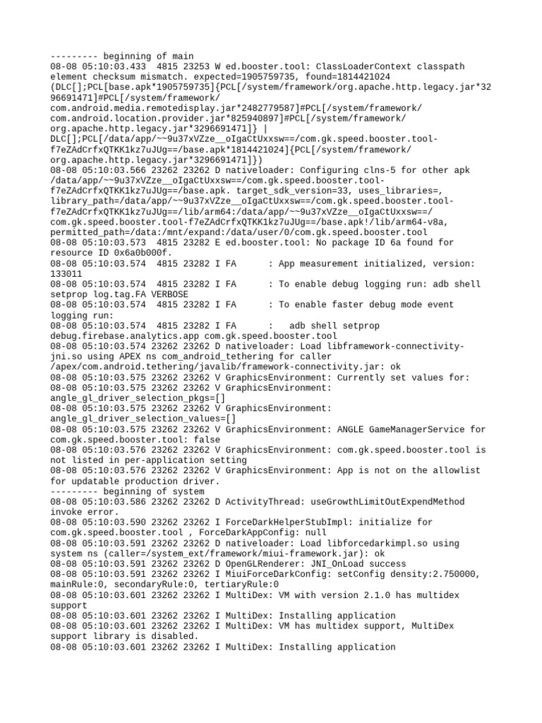 Android App Debugging Logs Analysis | PDF | Xml | Operating System ...