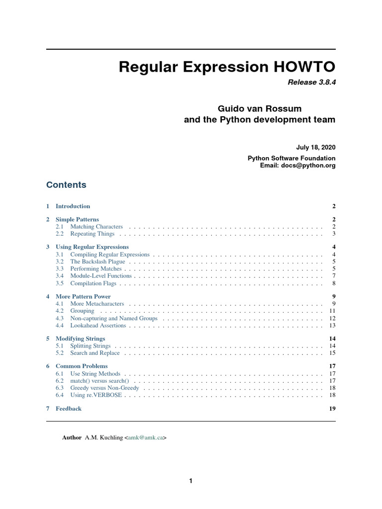 Python Regular Expressions Guide | PDF | Regular Expression | Computer ...