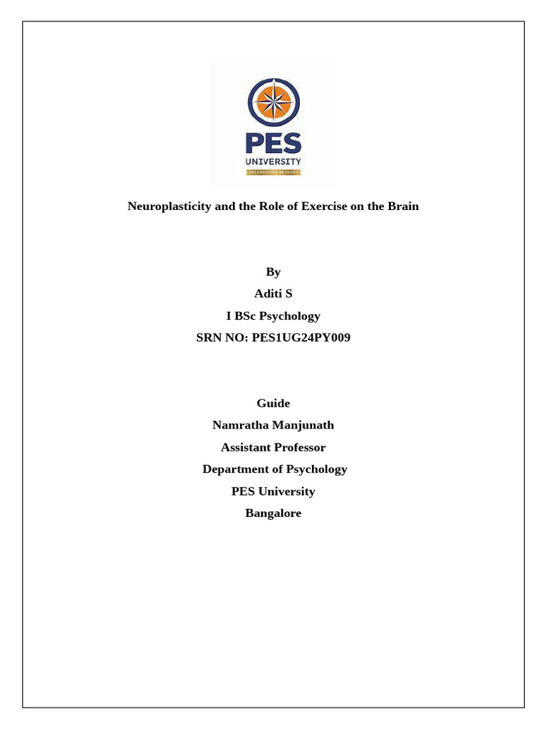 Exercise's Impact on Brain Neuroplasticity | PDF | Neuroplasticity | Brain