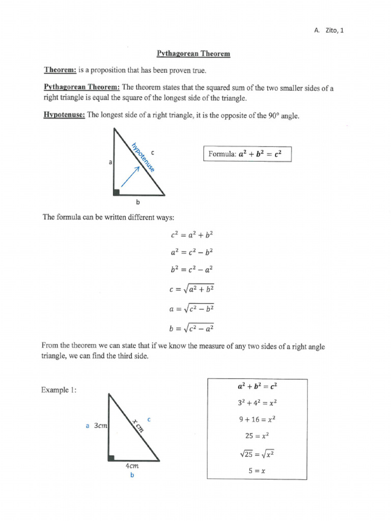 Notes14 - Pythagoras | PDF