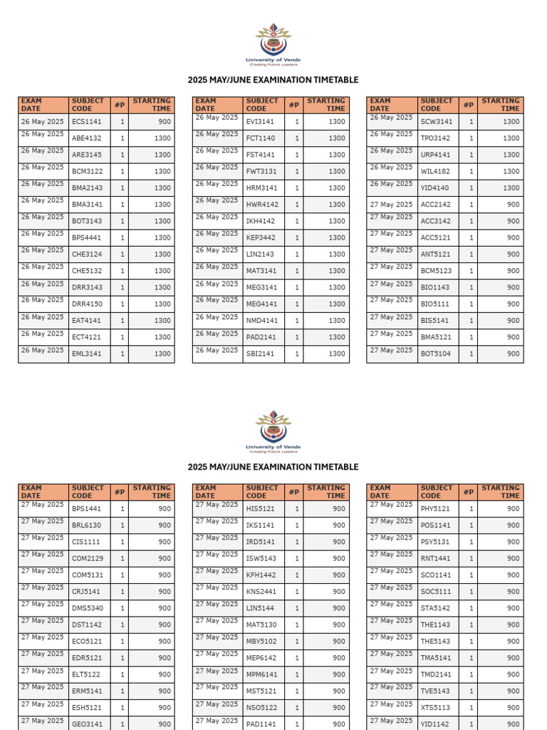 2025 May/June Exam Timetable | PDF | Qualifications | Educational ...