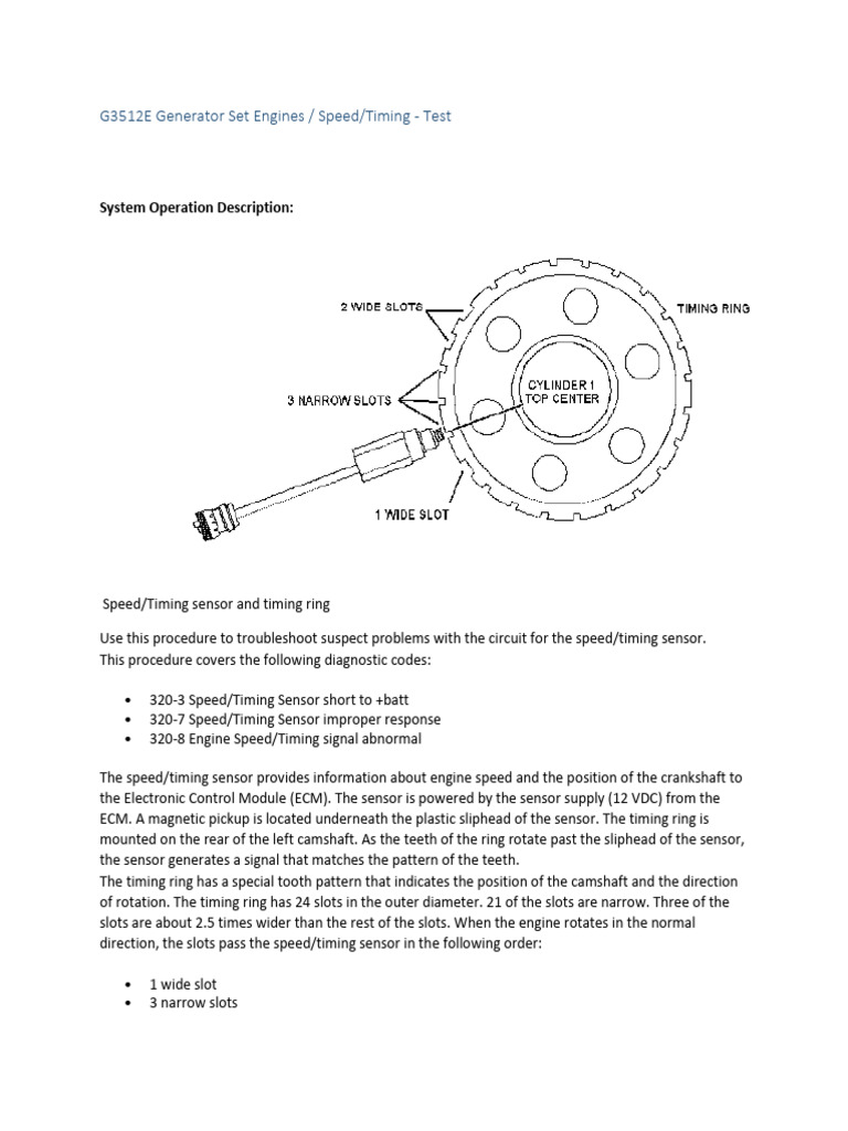 Speed Timing Test G3512E | PDF | Electrical Connector | Power Supply