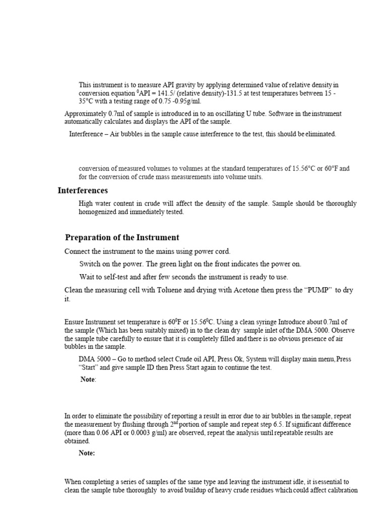 API Gravity Measurement Procedure | PDF | Density | Physical Quantities