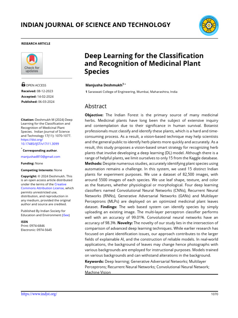 Deep Learning For The Classification | PDF | Deep Learning | Applied ...