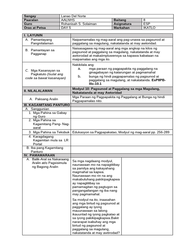 Esp 5 Q3 | PDF