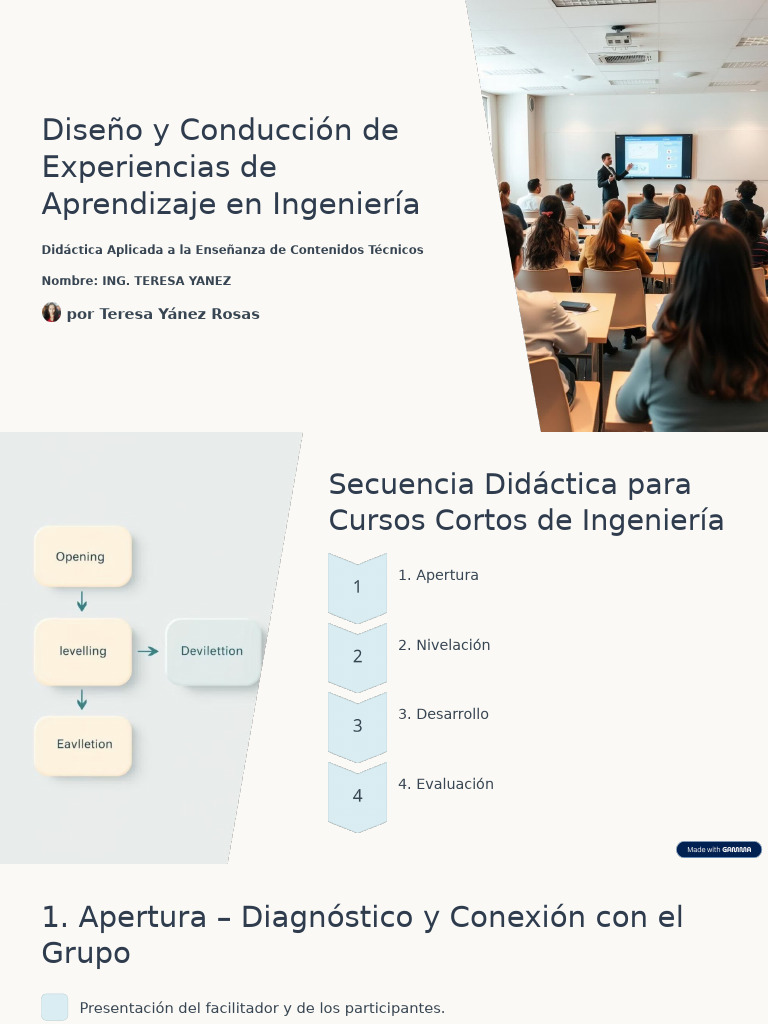 Diseno y Conduccion de Experiencias de Aprendizaje en Ingenieria | PDF ...